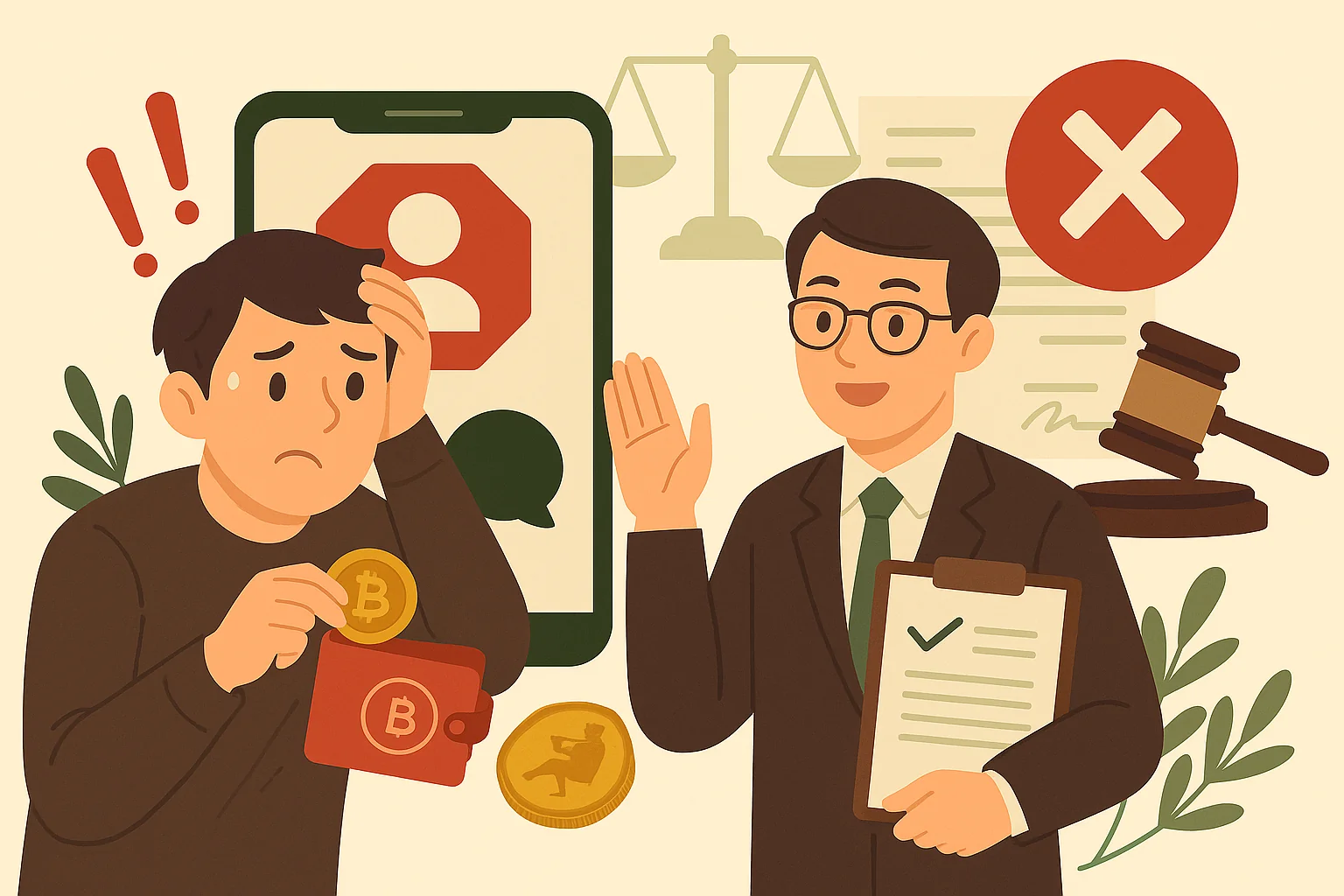 小琪誤信網友操作虛擬幣提供帳戶，遭提告詐欺，律師陳伯彥協助成功爭取不起訴處分