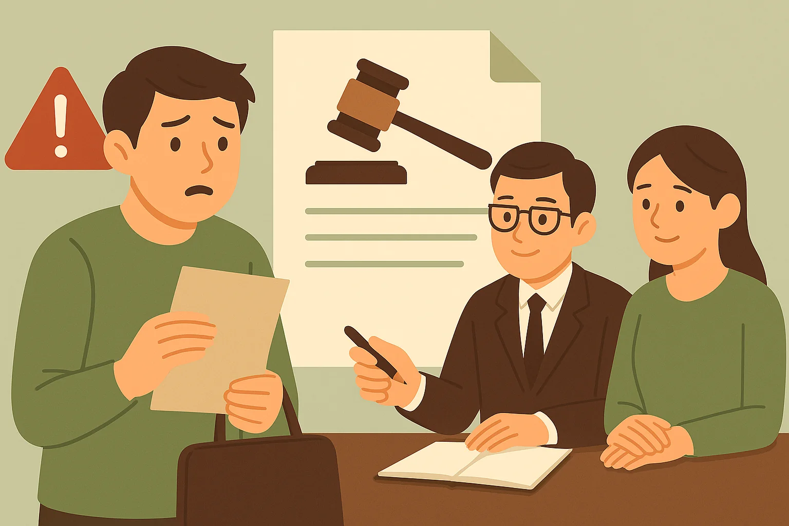 收到偵查庭通知的男子諮詢律師，了解地檢署偵查流程與筆錄注意事項插圖