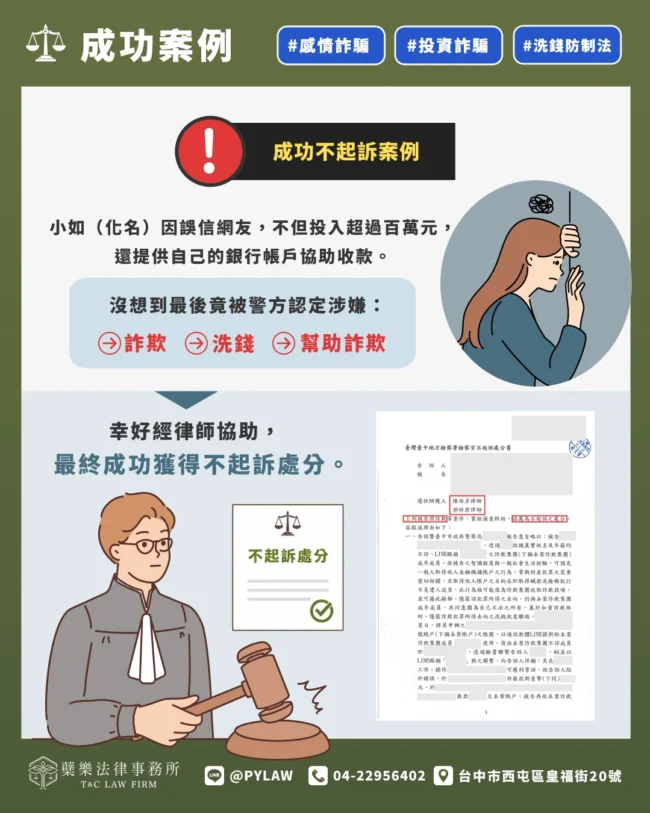 最終成功獲得不起訴處分。
