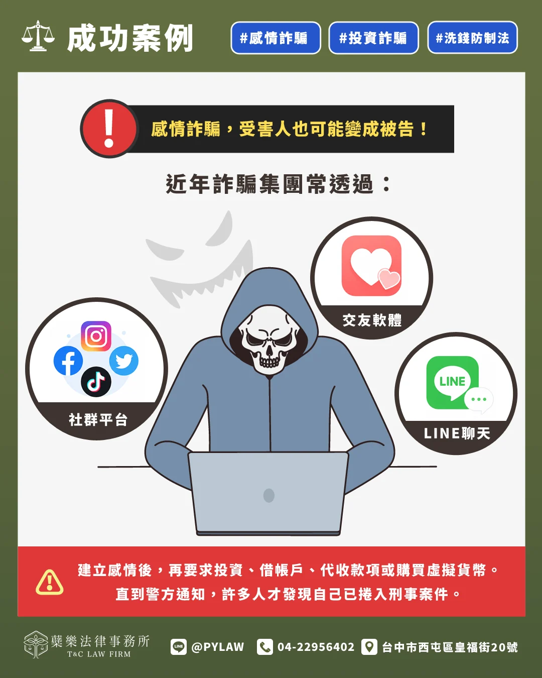 感情詐騙 受害人也可能變成被告