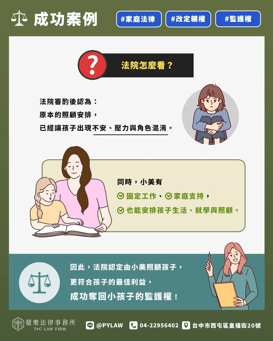 成功奪回小孩子的監護權!